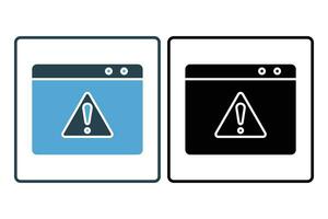 Web error icon. icon related to warning, notification. suitable for app, user interfaces, printable etc. Solid icon style. Simple vector design editable