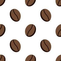 Coffee bean seamless pattern on white background. vector