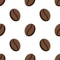 Coffee bean seamless pattern on white background. vector