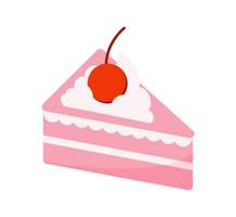 Strawberry Cake vector element on White background.