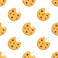 Cookie seamless pattern on white background. vector