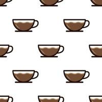 Cup of Coffee seamless pattern on white background. vector