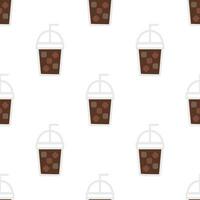 Iced Coffee Seamless pattern on white background. vector