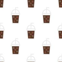 Iced Coffee Seamless pattern on white background. vector