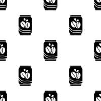 Coffee cans seamless pattern on white background. vector