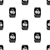 Coffee cans seamless pattern on white background. vector