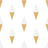 Ice Cream cone seamless pattern on white background. vector