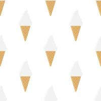 Ice Cream cone seamless pattern on white background. vector