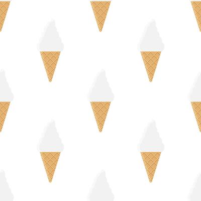 Ice Cream cone seamless pattern on white background.