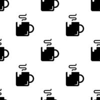 Cup of Coffee seamless pattern on white background. vector