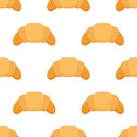 Croissant seamless pattern on white background. vector
