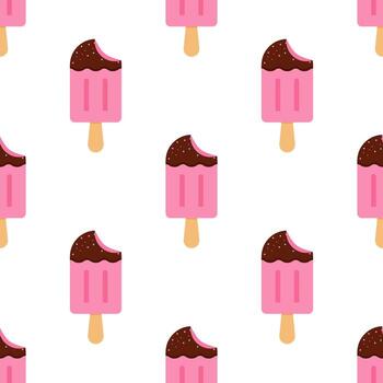 Popsicles Seamless pattern on white background. vector