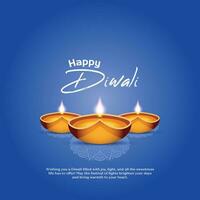 contento diwali festival azul antecedentes vector diseño