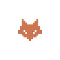 a pixel fox head on a white background vector