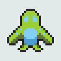 a pixel art spaceship vector
