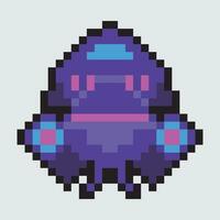 a pixel art spaceship vector