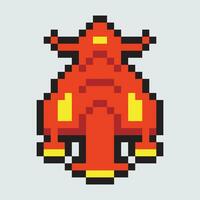 a pixel art spaceship vector