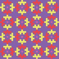 a colorful pattern with squares and crosses on purple vector