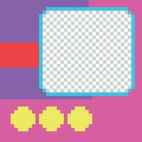 pixel art square frame feed social vector