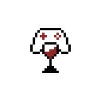 a pixel art image of a glass with controller vector