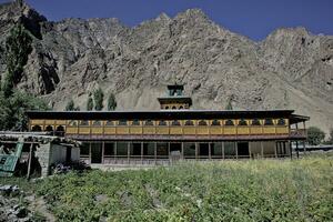 Very beautiful and traditional wooden architectural mosque. photo