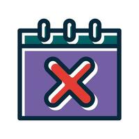 Cancel Event Vector Thick Line Filled Dark Colors Icons For Personal And Commercial Use.