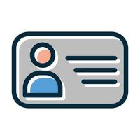 Id Card Filled Dark Colors  Icon For Personal And Commercial Use. vector