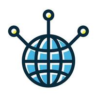 Globalization Vector Thick Line Filled Dark Colors Icons For Personal And Commercial Use.
