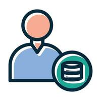 Data Scientist Vector Thick Line Filled Dark Colors Icons For Personal And Commercial Use.