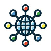 Networking Filled Dark Colors  Icon For Personal And Commercial Use. vector