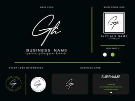 Creative Gh Signature Logo, Initial GH Luxury Letter Logo Icon Vector