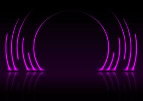 Violet neon laser circles technology background vector
