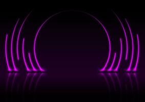 Violet neon laser circles technology background vector