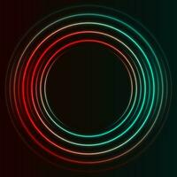 Blue and red neon circles abstract futuristic background vector