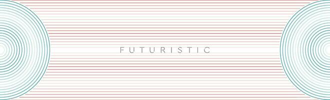 Minimal tech geometric background with red blue lines vector