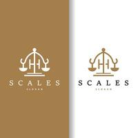 Lawyer Logo, Law Court Simple Design, Legal Scales Template Illustration Vector