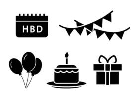 Birthday icon silhouette design template isolated vector