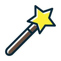 Magic Wand Vector Thick Line Filled Dark Colors Icons For Personal And Commercial Use.