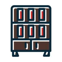 Bookshelf Vector Thick Line Filled Dark Colors Icons For Personal And Commercial Use.