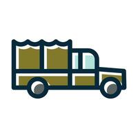 Lorry Vector Thick Line Filled Dark Colors Icons For Personal And Commercial Use.