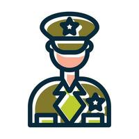 Officer Vector Thick Line Filled Dark Colors Icons For Personal And Commercial Use.