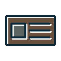 Business Card Vector Thick Line Filled Dark Colors Icons For Personal And Commercial Use.