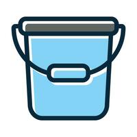 Water Bucket Vector Thick Line Filled Dark Colors Icons For Personal And Commercial Use.