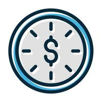 Time Is Money Vector Thick Line Filled Dark Colors Icons For Personal And Commercial Use.