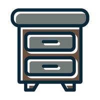 Side Table Vector Thick Line Filled Dark Colors Icons For Personal And Commercial Use.