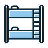 Bunk Bed Vector Thick Line Filled Dark Colors Icons For Personal And Commercial Use.