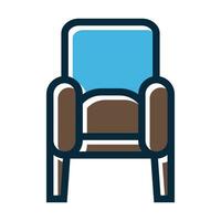 Armchair Vector Thick Line Filled Dark Colors Icons For Personal And Commercial Use.