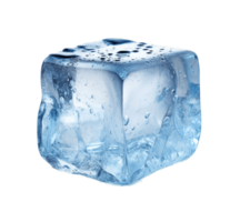 Ice cube isolated on transparent background. PNG file, cut out. AI Generated