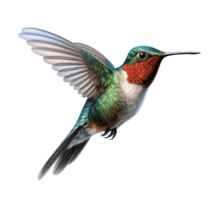 Hummingbird isolated on transparent background. PNG file, cut out. AI Generated