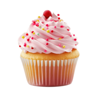 Cupcake isolated on transparent background. PNG file, cut out. AI Generated